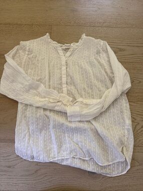 White Swiss Dot Pintuck Blouse - Lightweight Women's Top